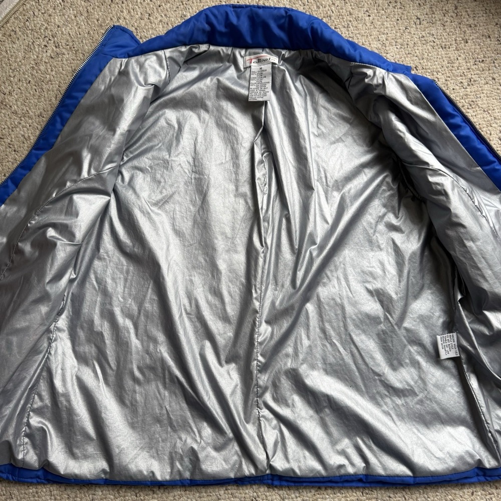 TALBOTS Outerwear Quilted Vest Full Zip Blue Shallow Pockets Size Medium‎ - Picture 6 of 8